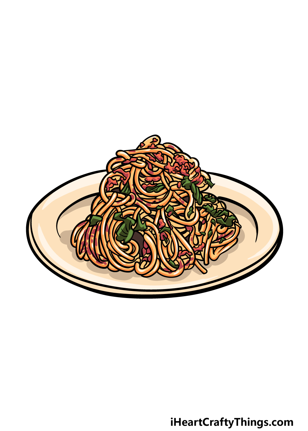 how to draw Spaghetti step 6