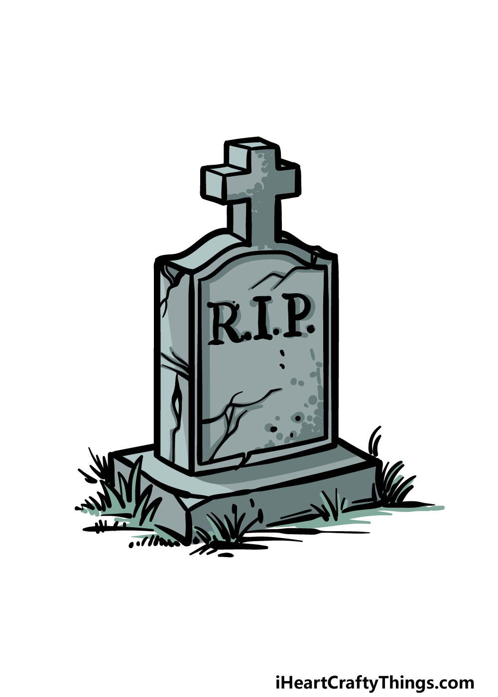 how to draw a grave step 6