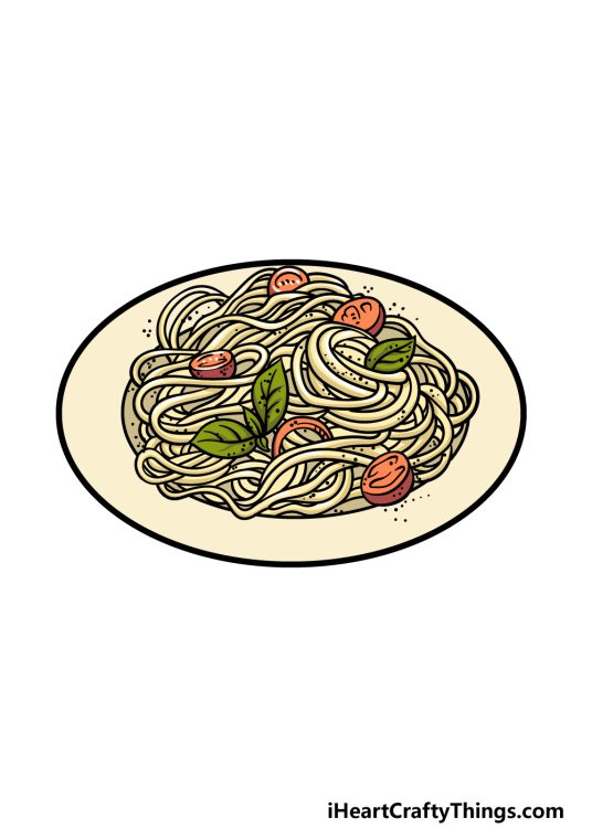 Pasta Drawing - How To Draw Pasta Step By Step