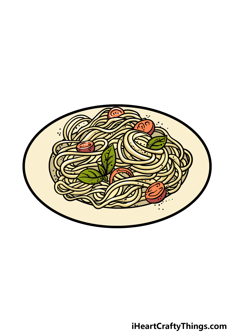 how to draw pasta step 6