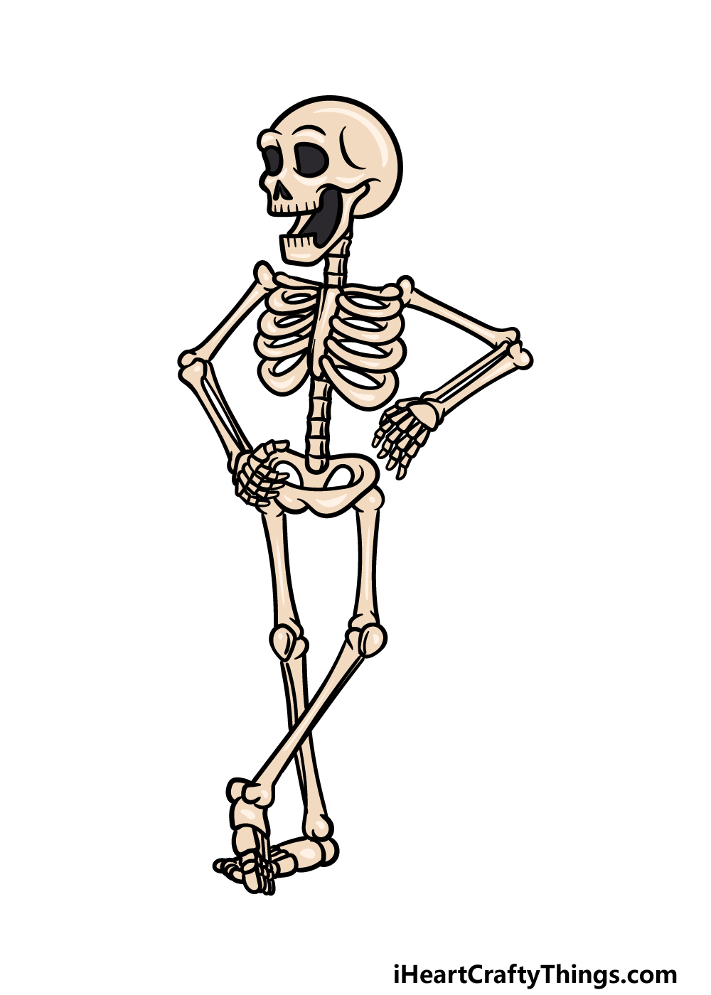 how to draw a Cartoon Skeleton step 6