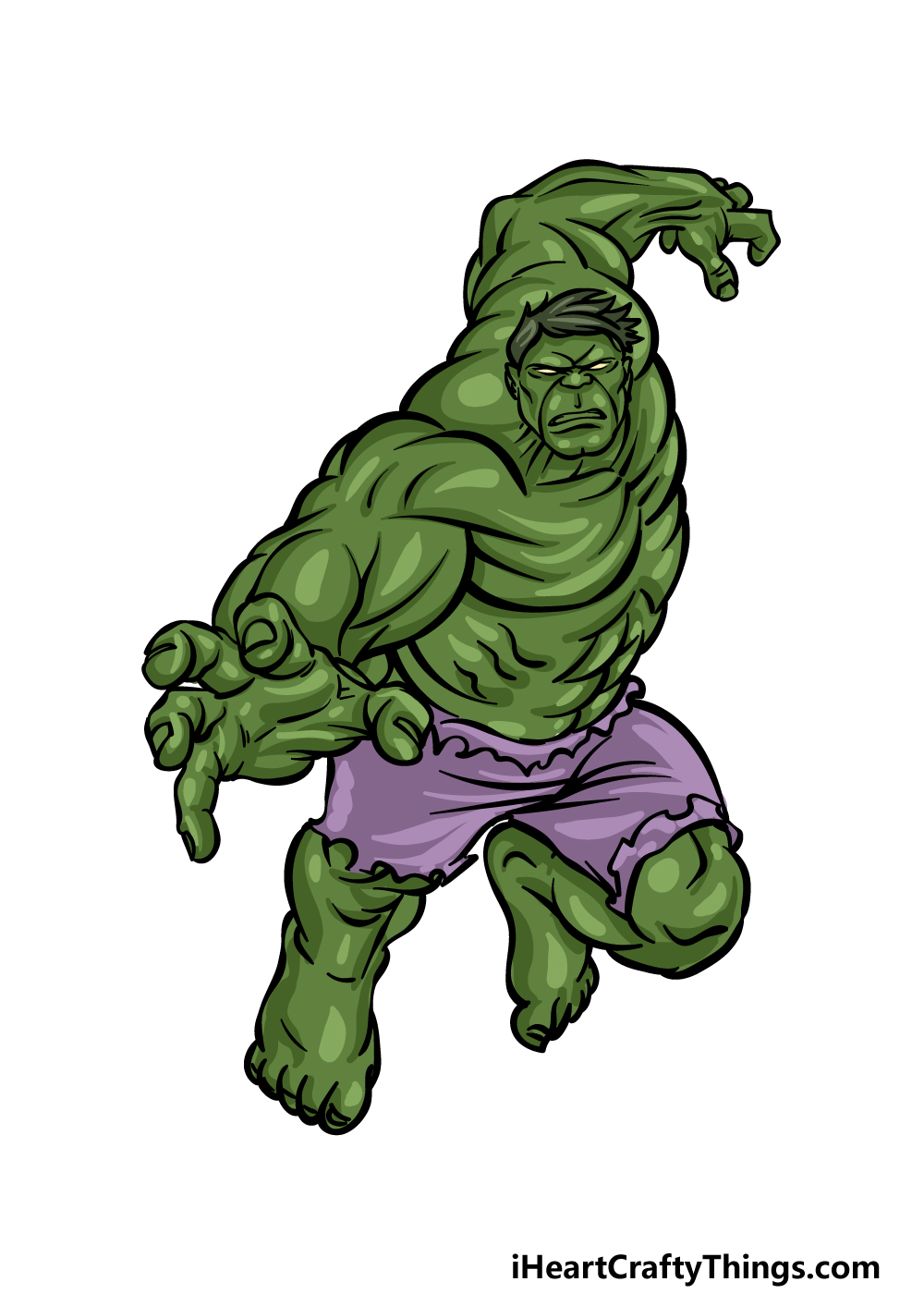 how to draw The Hulk step 6