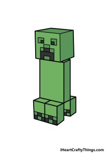 Creeper Drawing - How To Draw A Creeper Step By Step