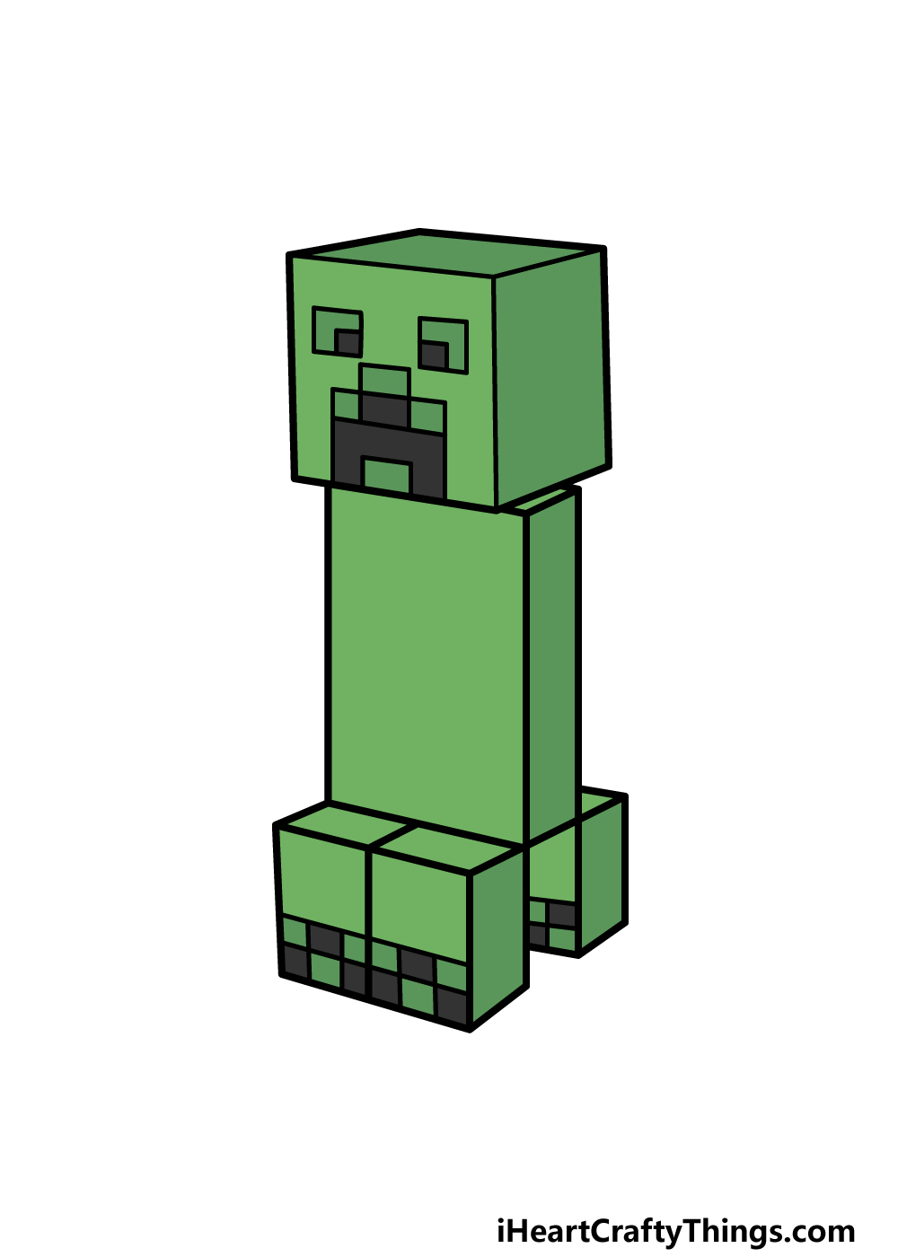 how to draw a creeper step 6