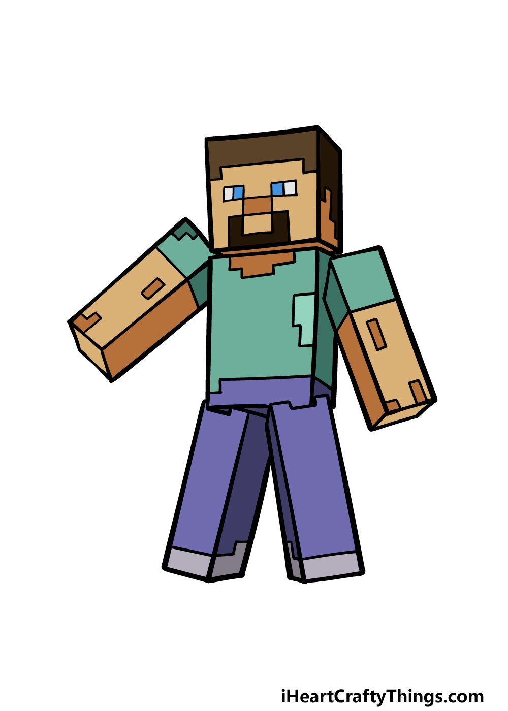 Steve From Minecraft Drawing - How To Draw Steve From Minecraft Step By ...