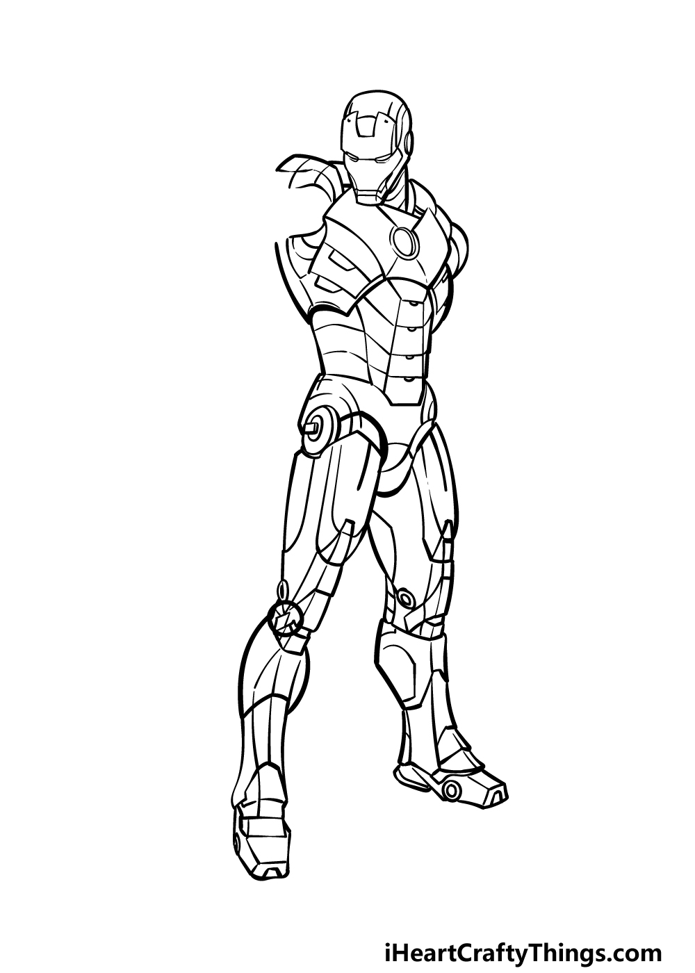 how to draw Iron Man step 6