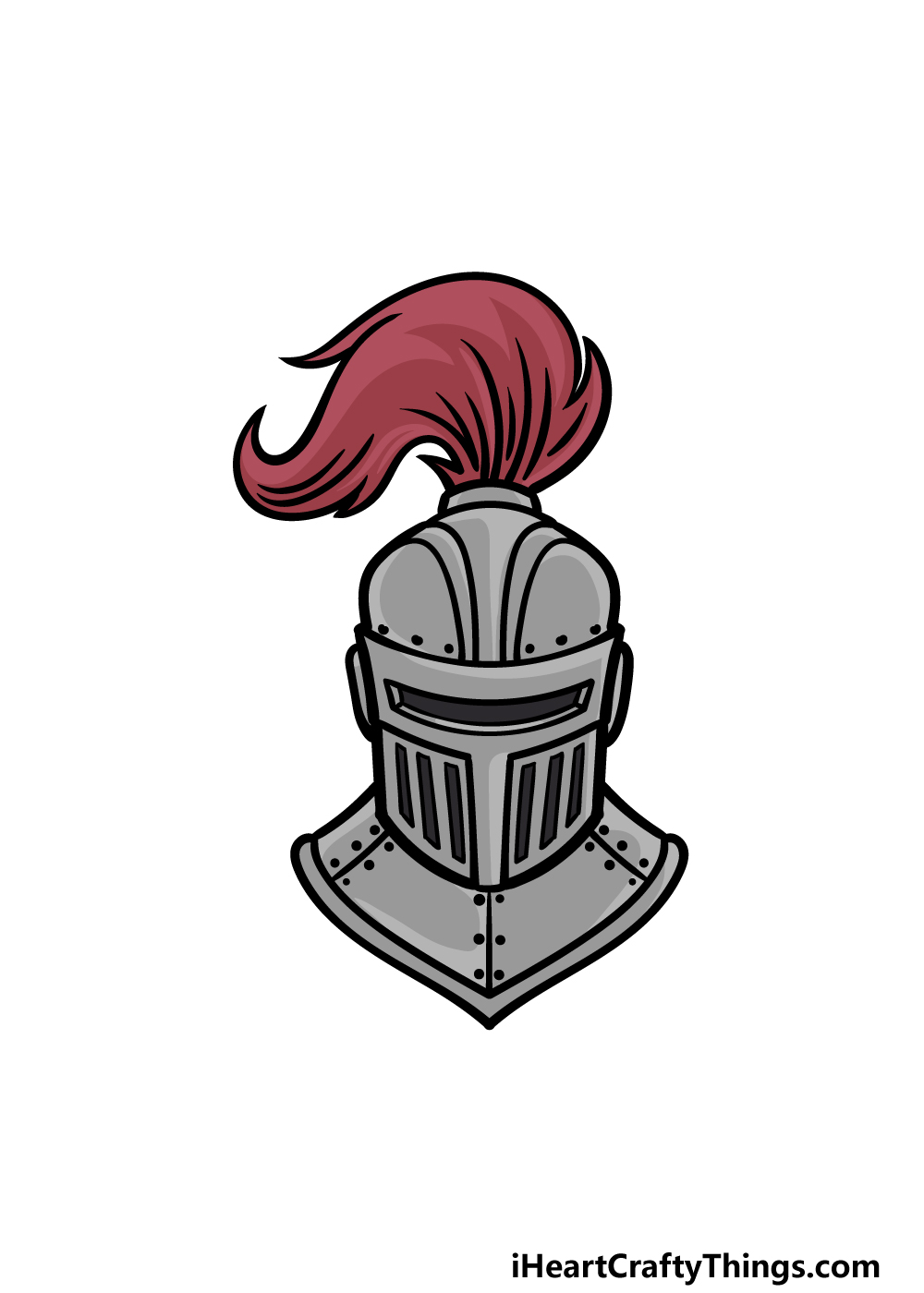 how to draw a Knight’s Helmet step 6