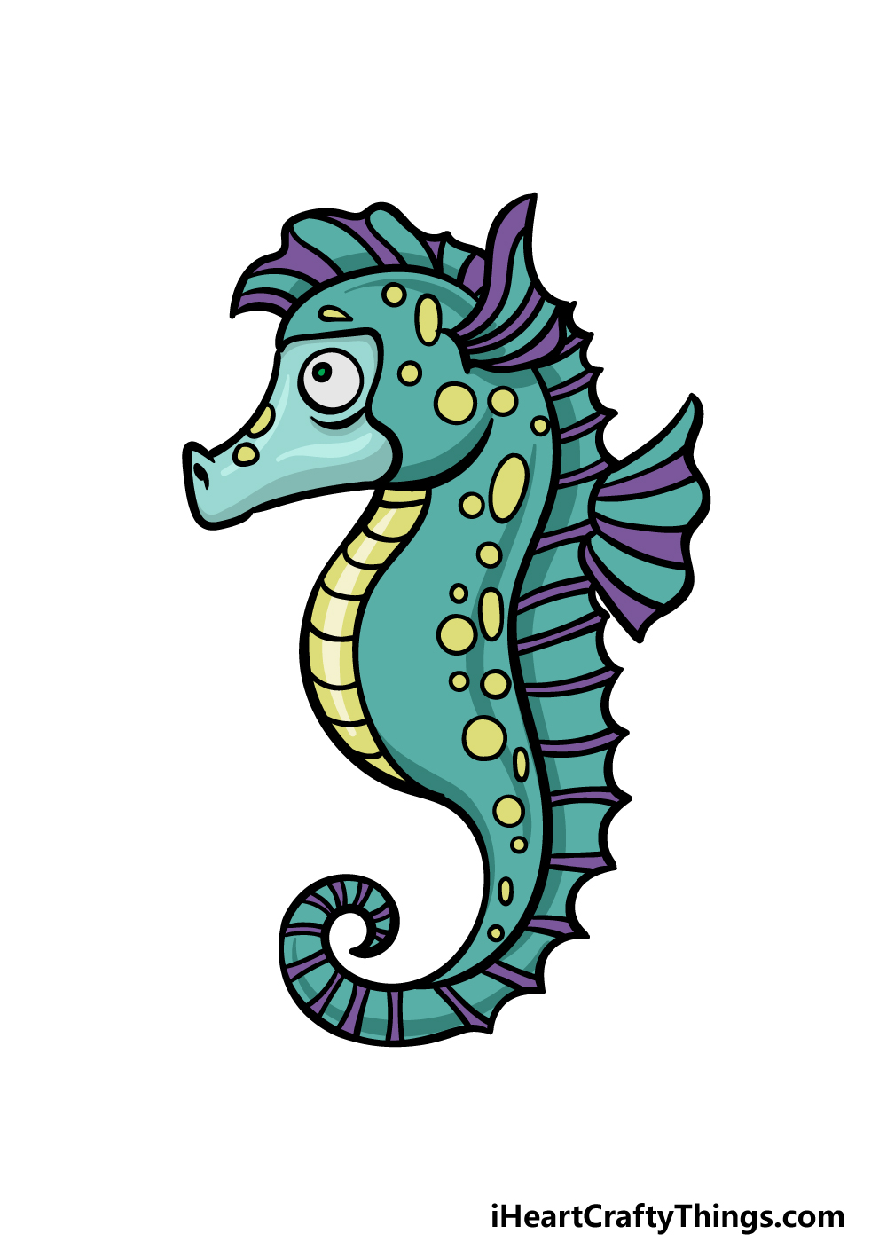 how to draw a Seahorse step 6
