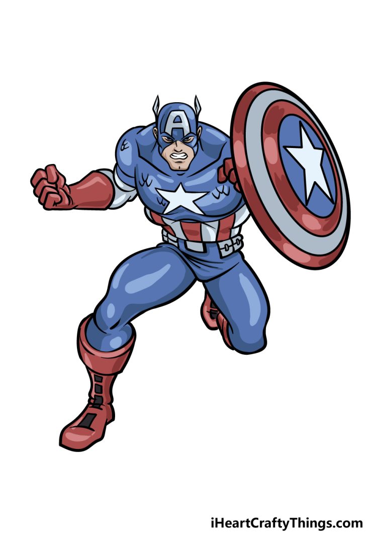 Captain America Drawing How To Draw Captain America Step By Step