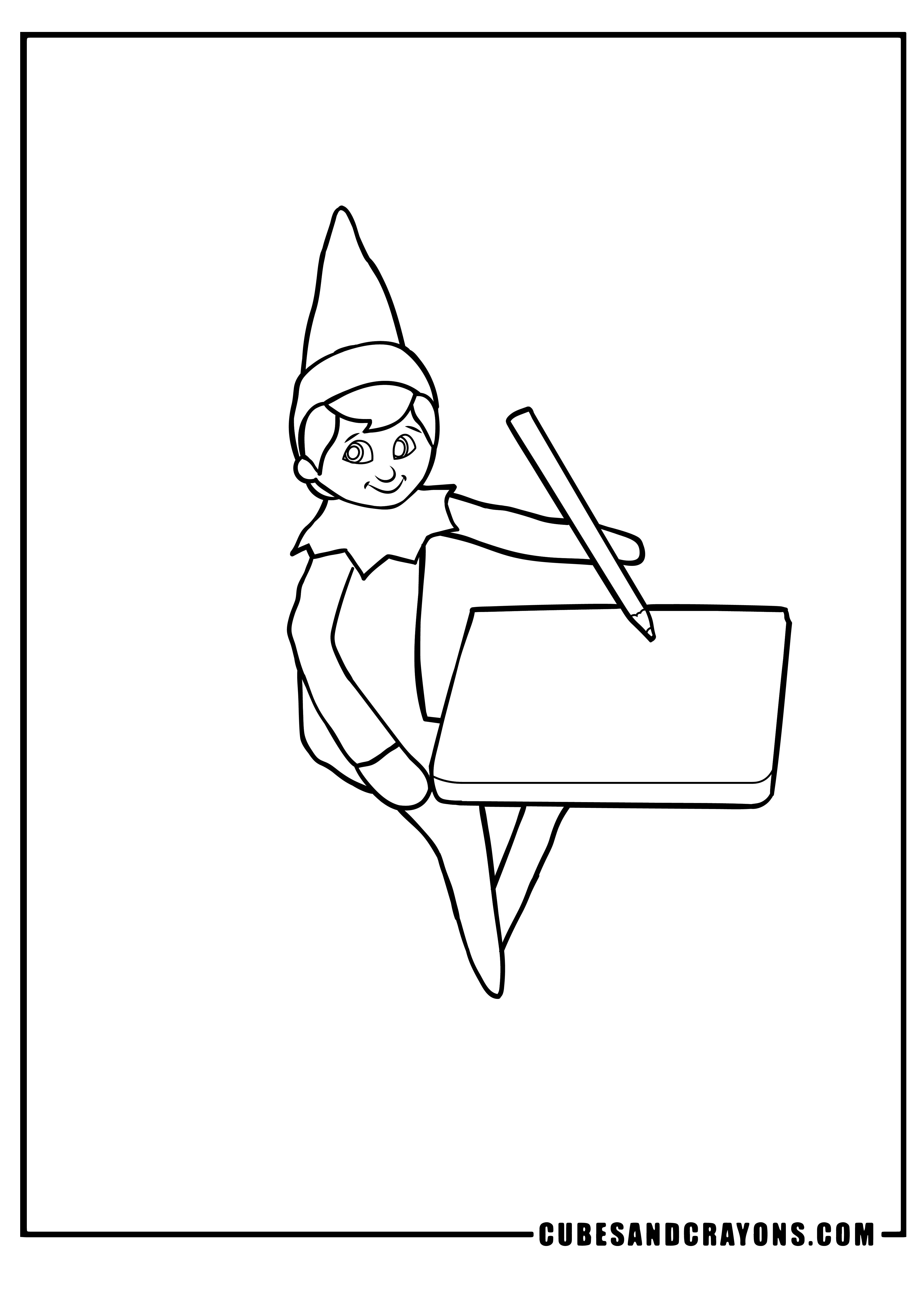 simple Elf on the Shelf Coloring Pages