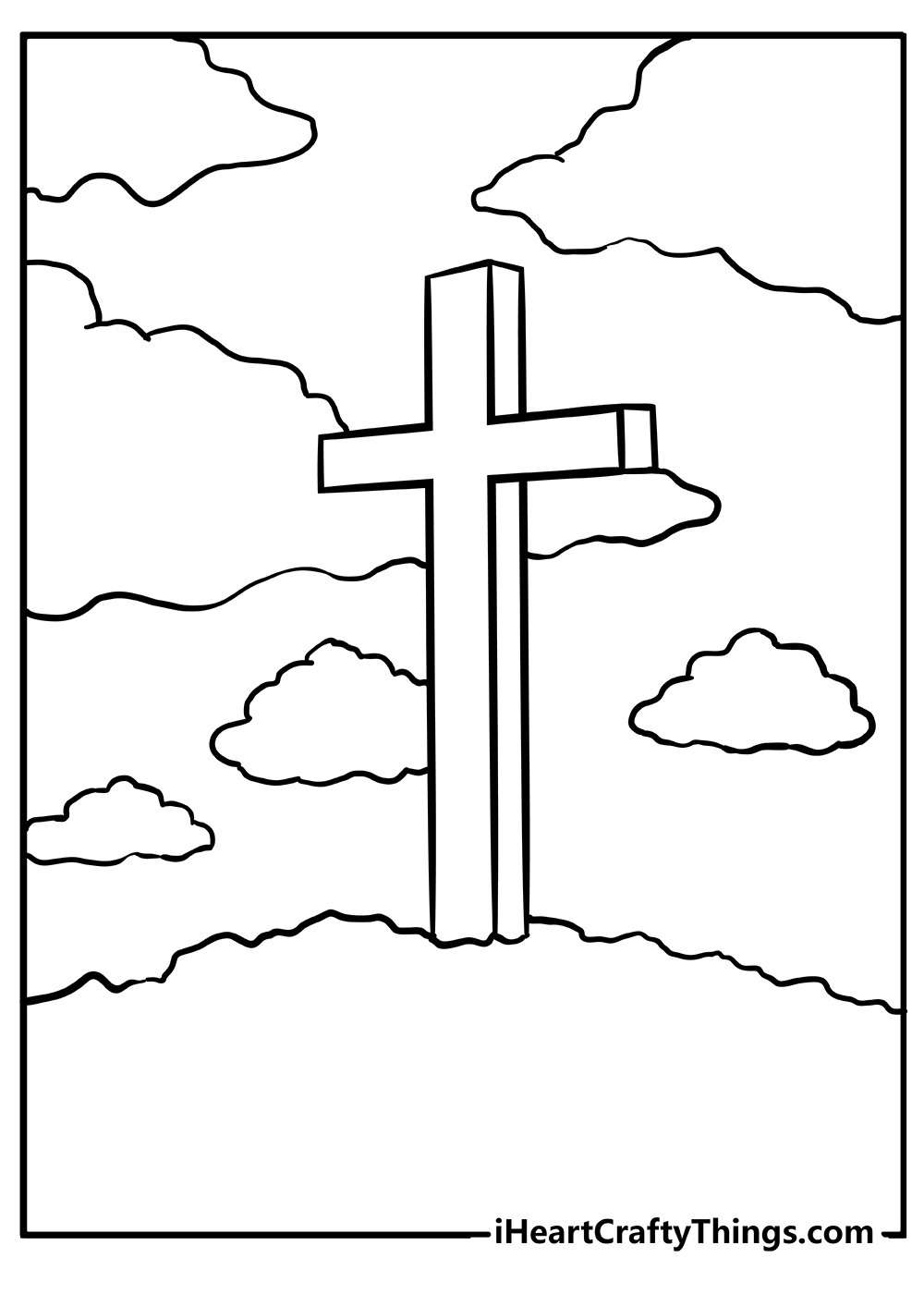 jesus on cross coloring page