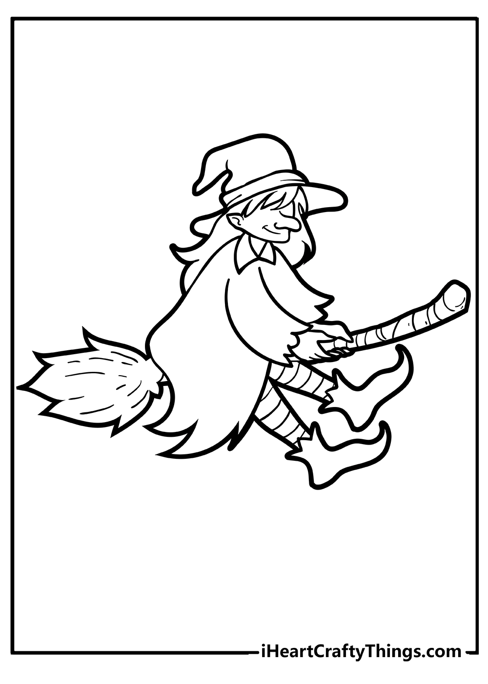 witches on broomsticks coloring pages