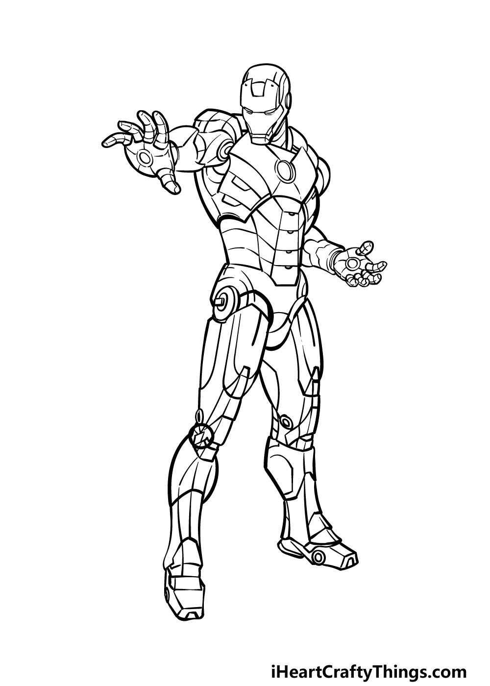 how to draw Iron Man step 7