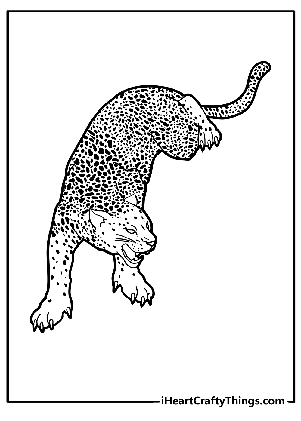 Cheetah Coloring sheet free printable