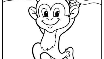 Monkey Coloring Pages free printable