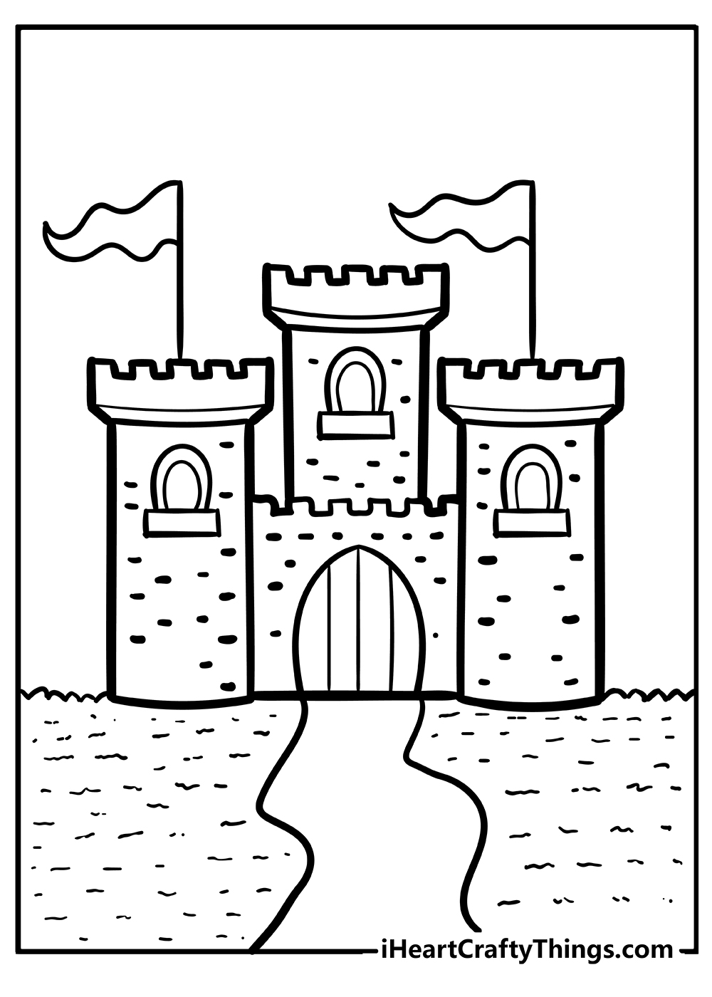 castle gate coloring page