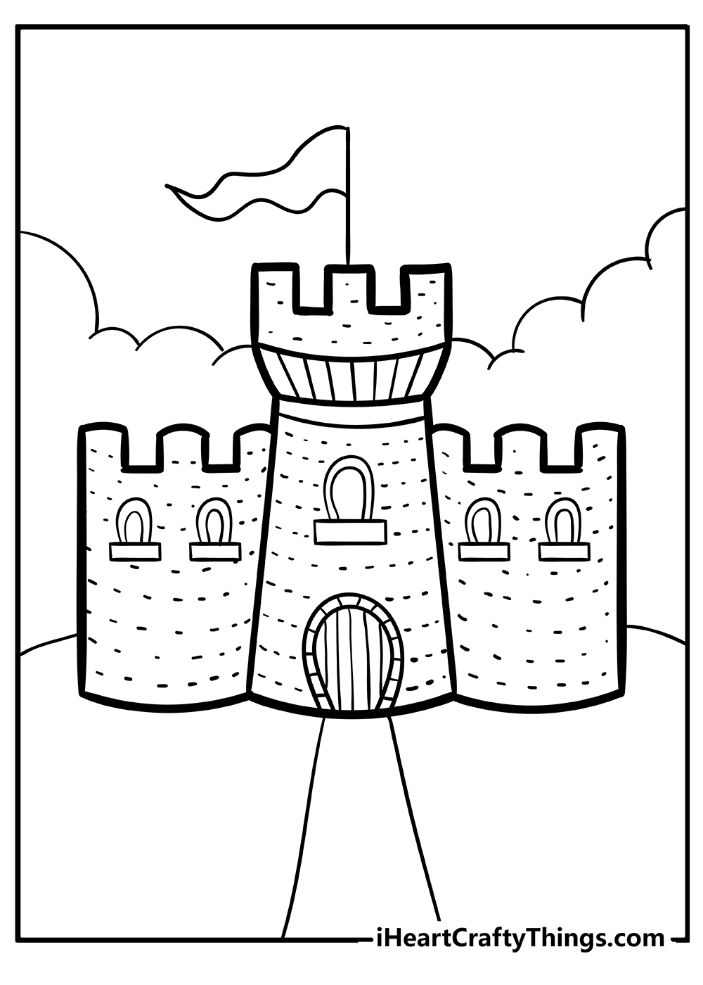 How to Draw a CASTLE for Kids 💜💖💛CASTLE Drawing for Kids | Castle  Coloring Pages for Kids - YouTube