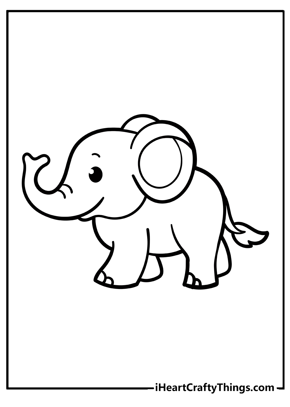 Elephant Coloring Original Sheet for children free download