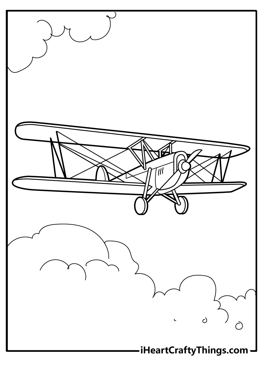 realistic Airplane Coloring Pages for preschoolers