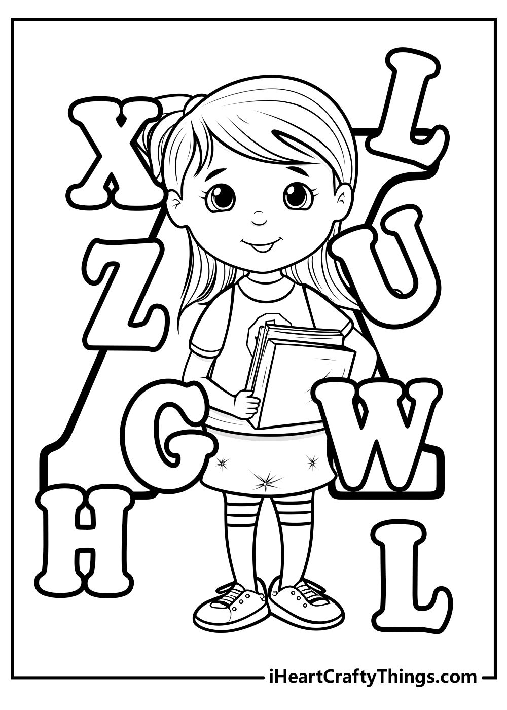 black-and-white alphabet coloring pages