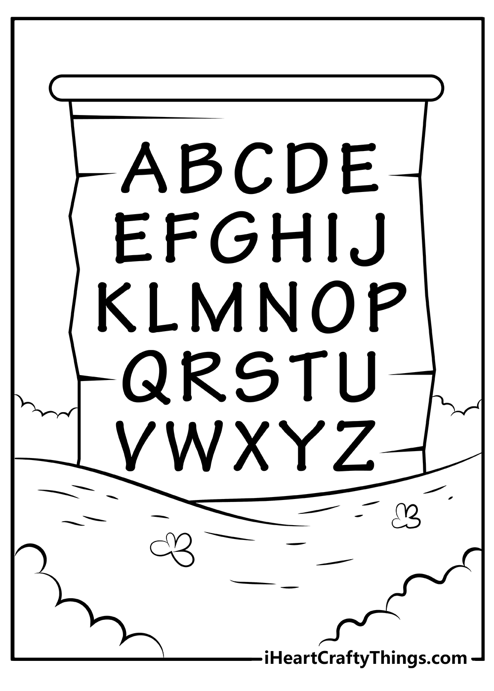 block letters Alphabet Coloring Pages free