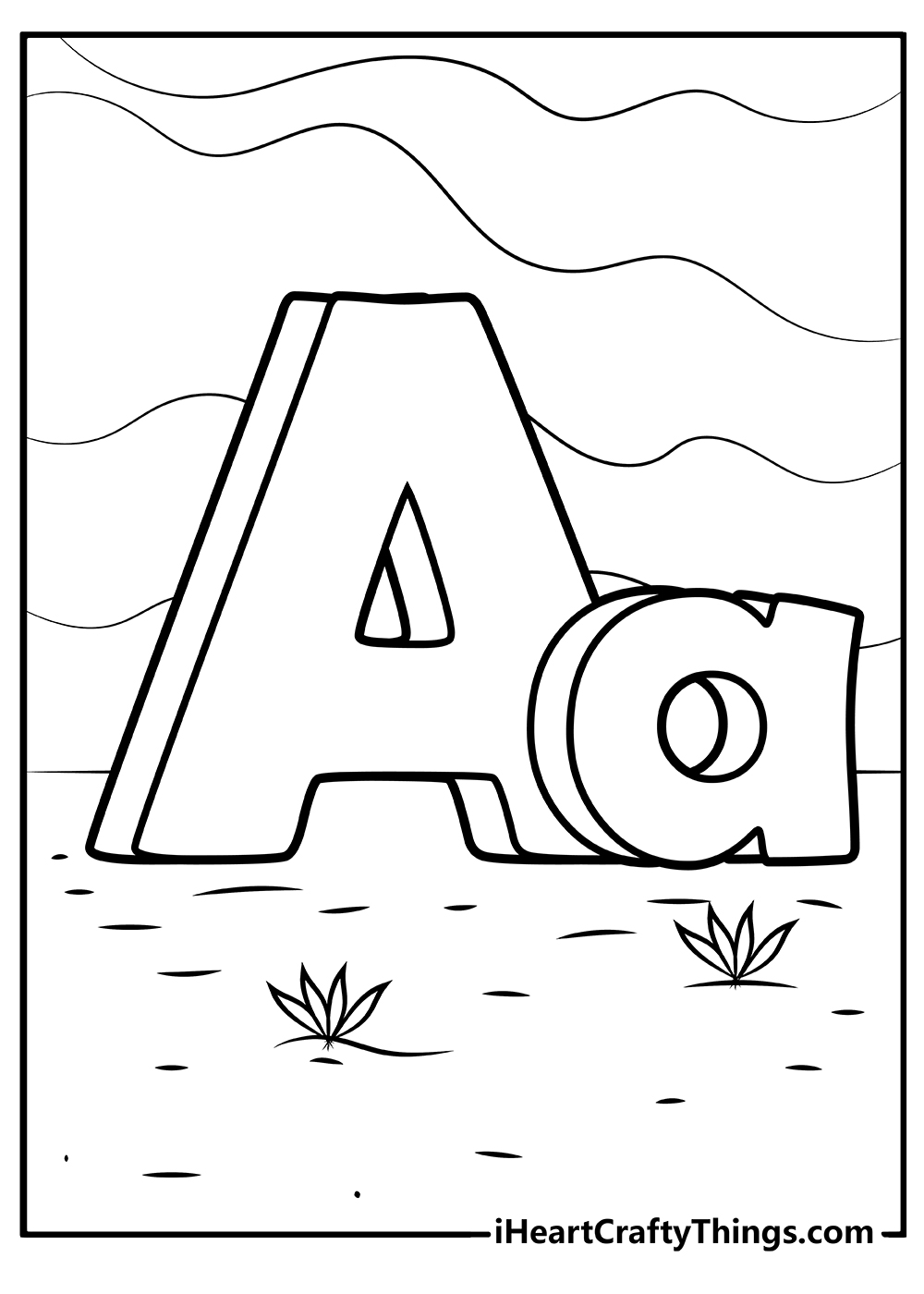 Alphabet Coloring Pages letter A free printable