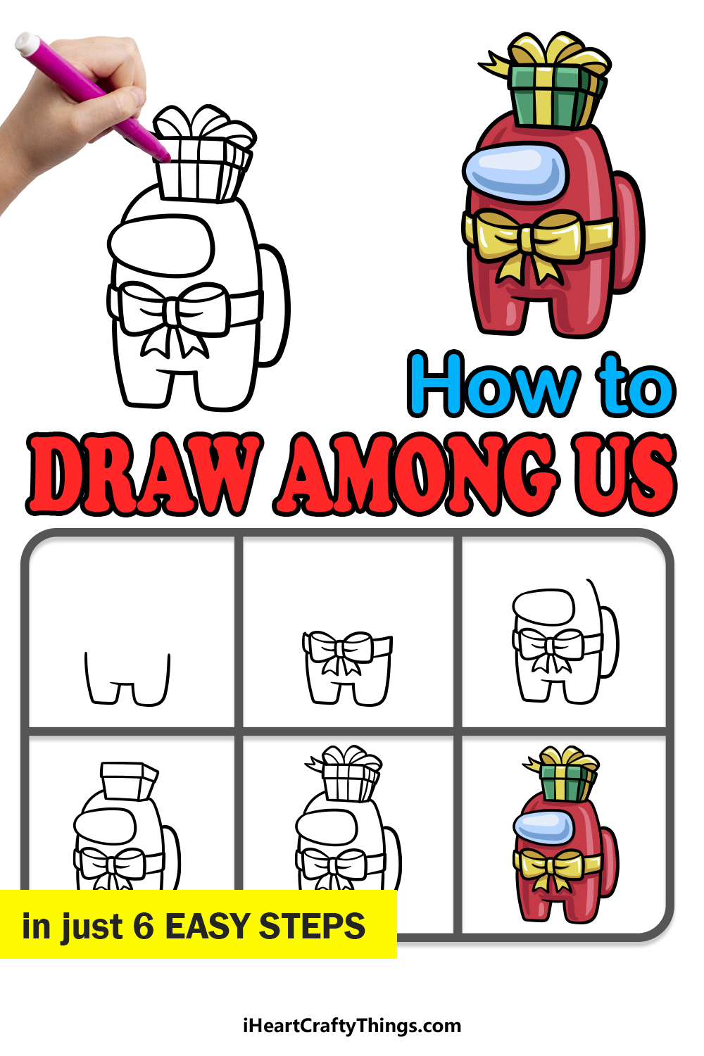 how to draw Among Us in 6 easy steps