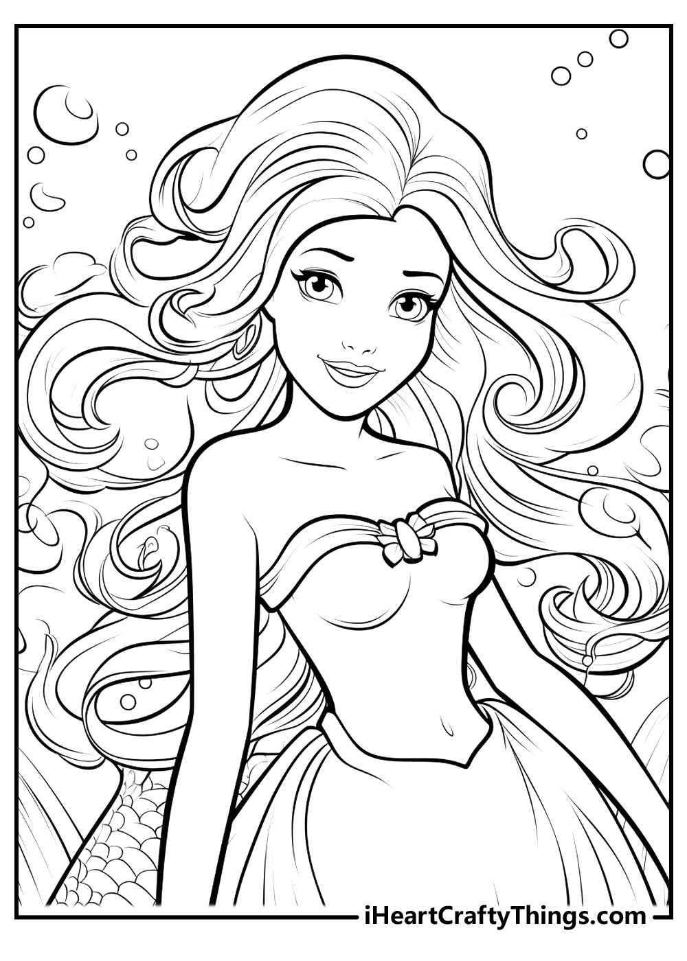 Ariel Coloring Printable for Kids