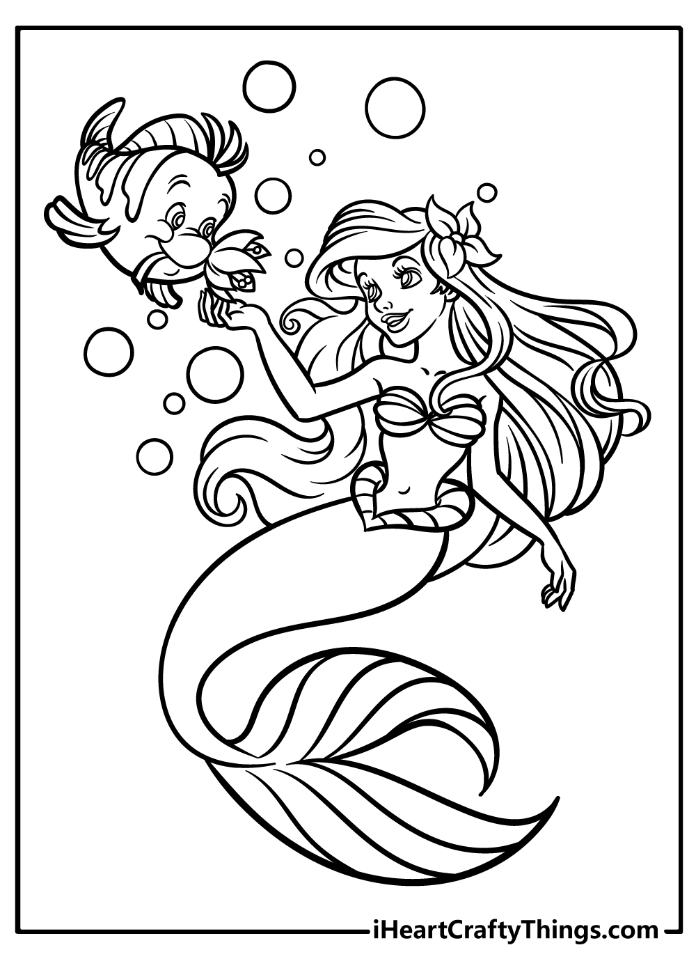 Ariel Coloring Pages for preschoolers free
