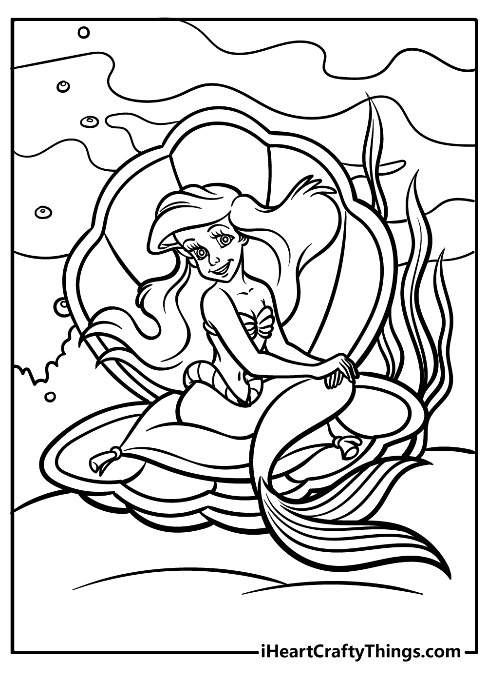 disney princess ariel in a dress coloring pages