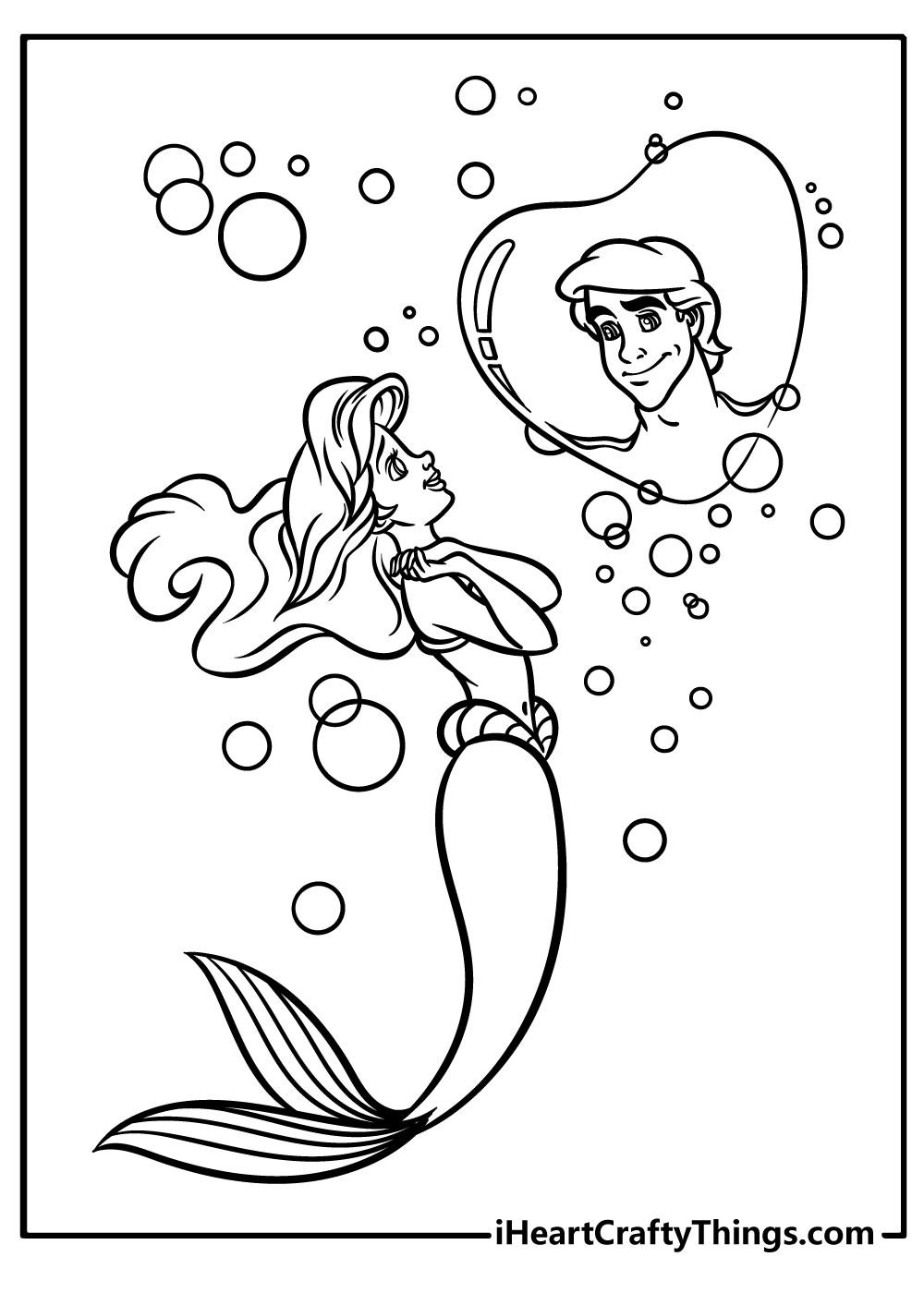 ariel the little mermaid and eric coloring pages