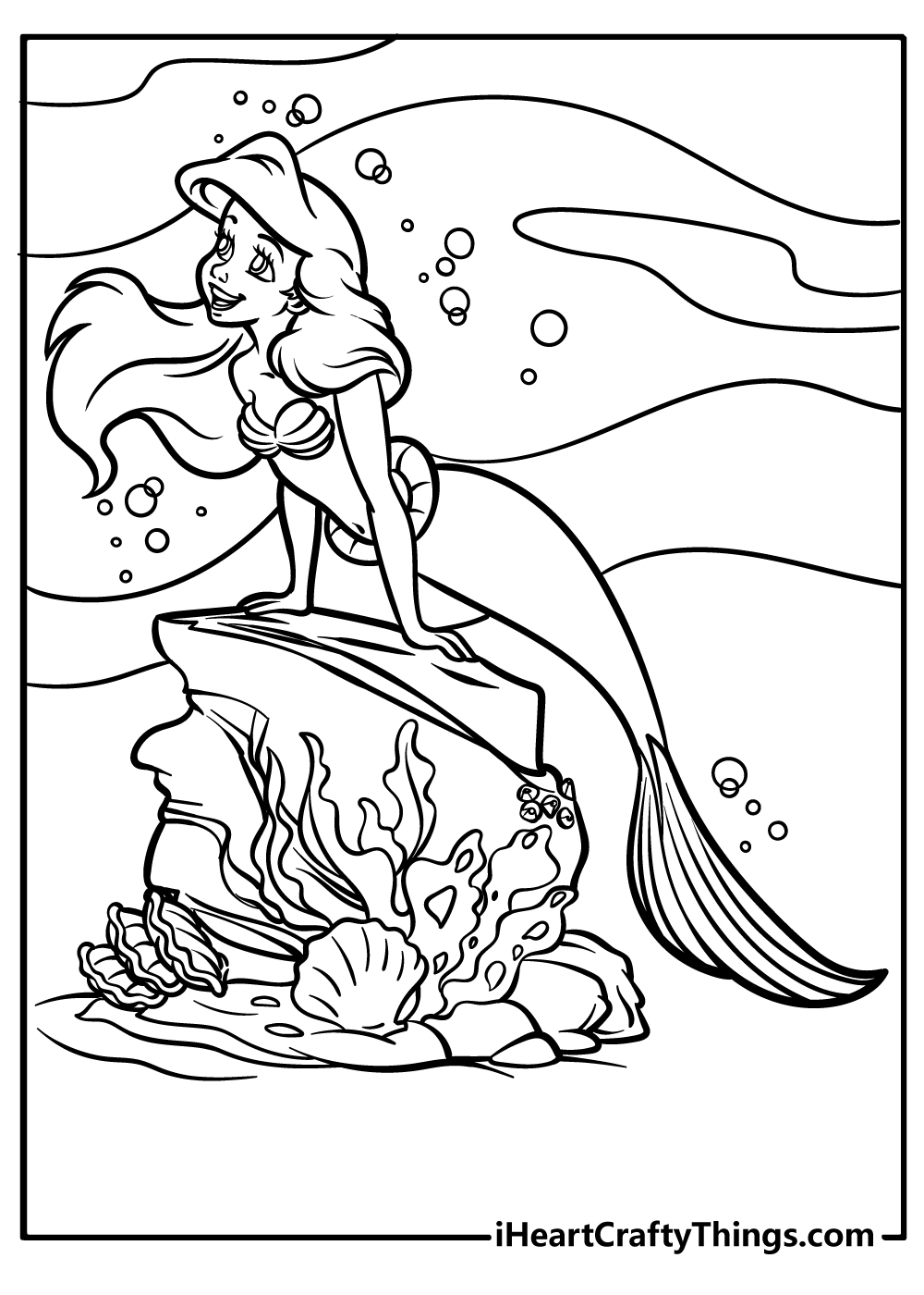mermaid Ariel Coloring Pages free printable
