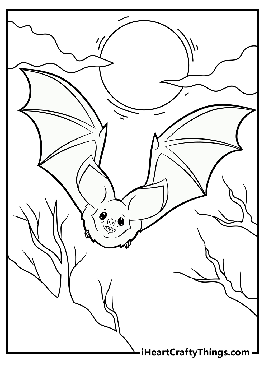 Halloween Bat Coloring Pages For Kids