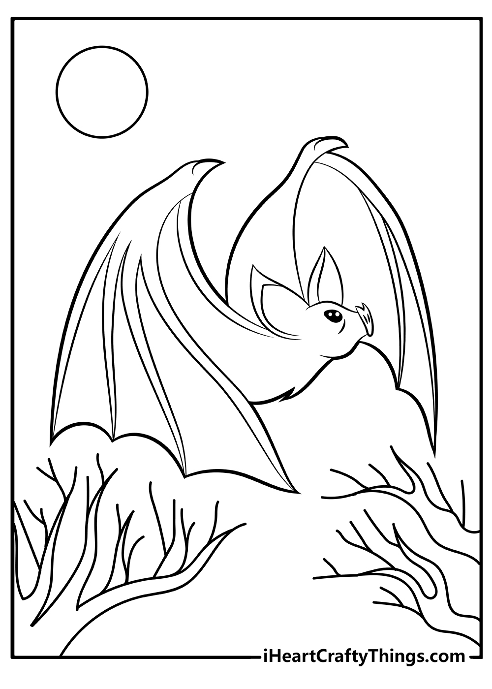 realistic Bat Coloring Pages free download