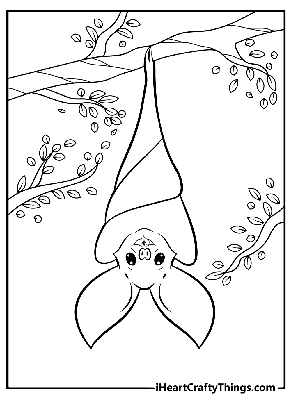 cute Bat Coloring Pages free printable