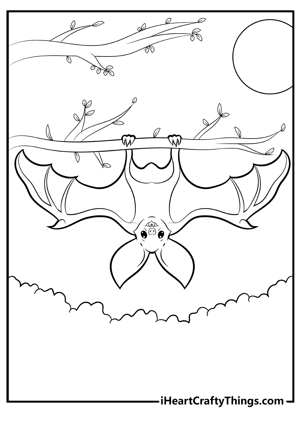 scary Bat Coloring Pages free print out