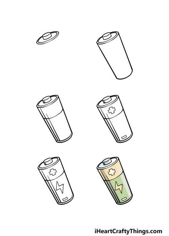 Battery Drawing How To Draw A Battery Step By Step