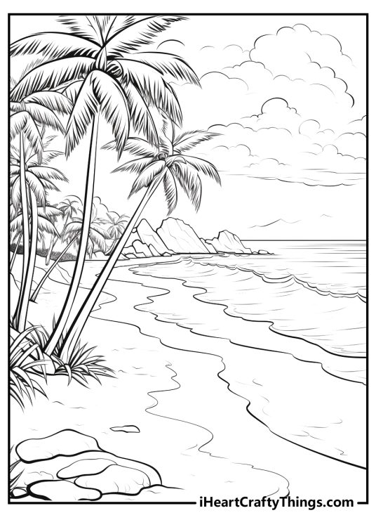 Beach Coloring Pages (100% Free Printables)