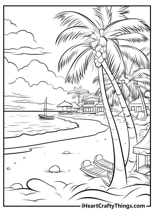 25 Beach Coloring Pages (Free, Detailed PDF Printables)