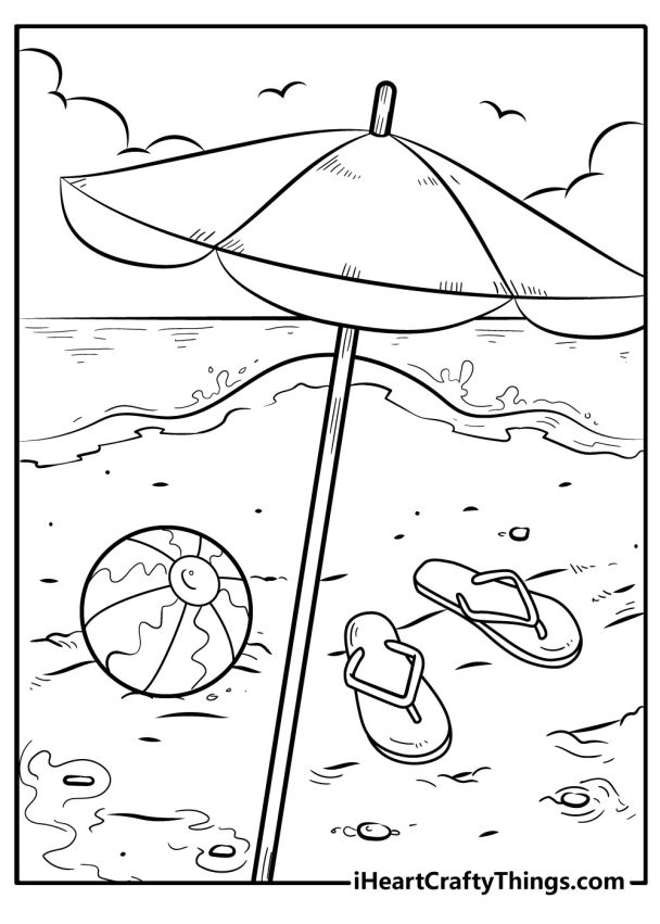 25 Beach Coloring Pages (Free, Detailed PDF Printables)