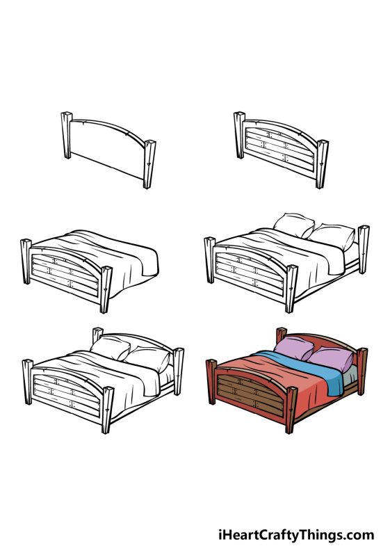 Bed Drawing How To Draw A Bed Step By Step