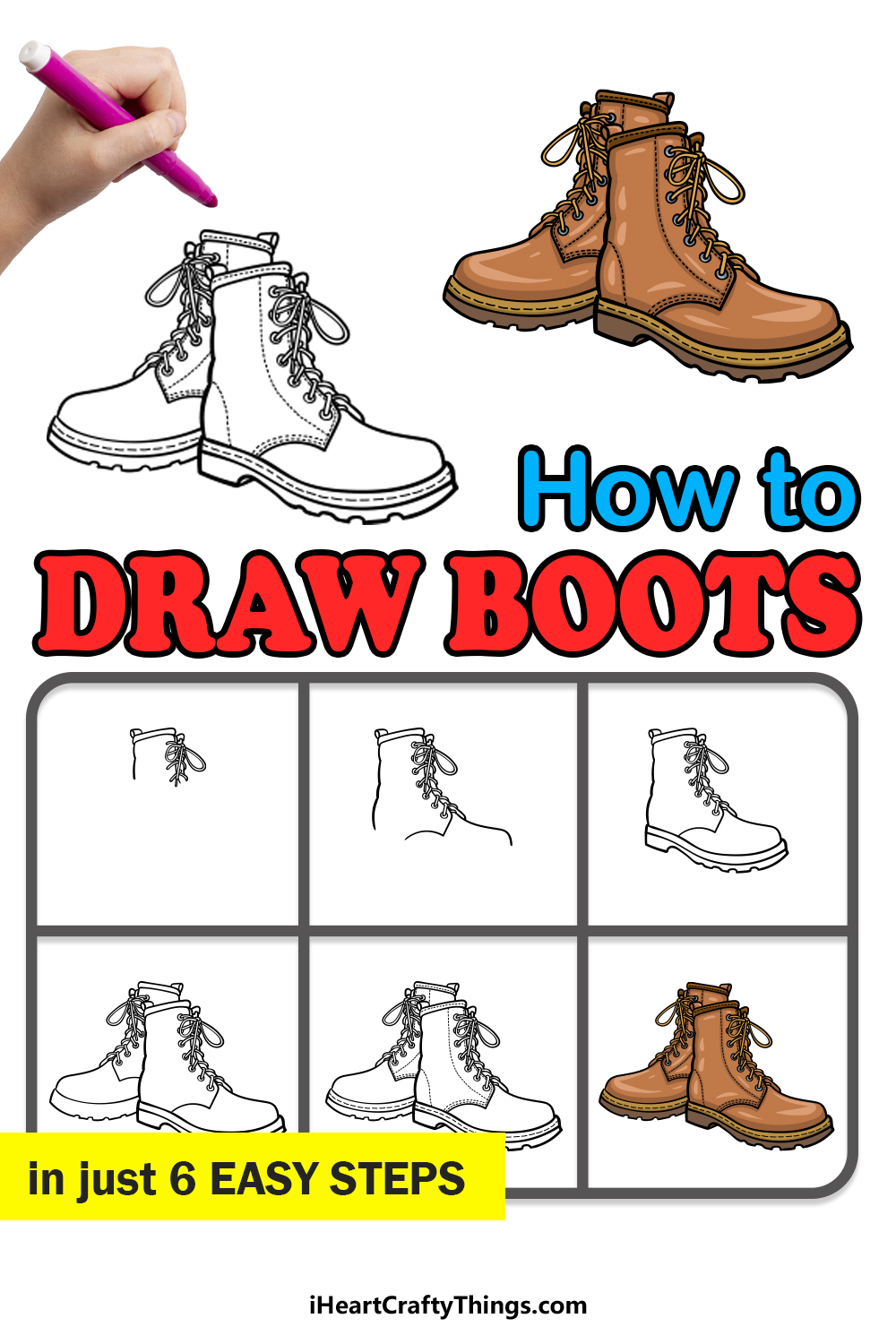 how to draw Boots in 6 easy steps