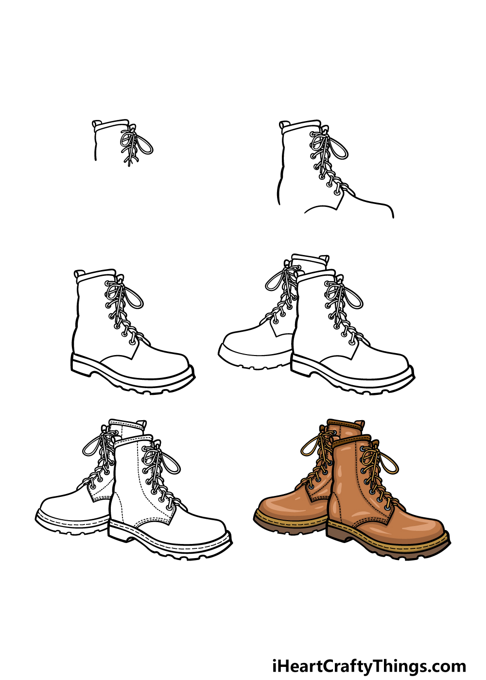 how to draw Boots in 6 steps