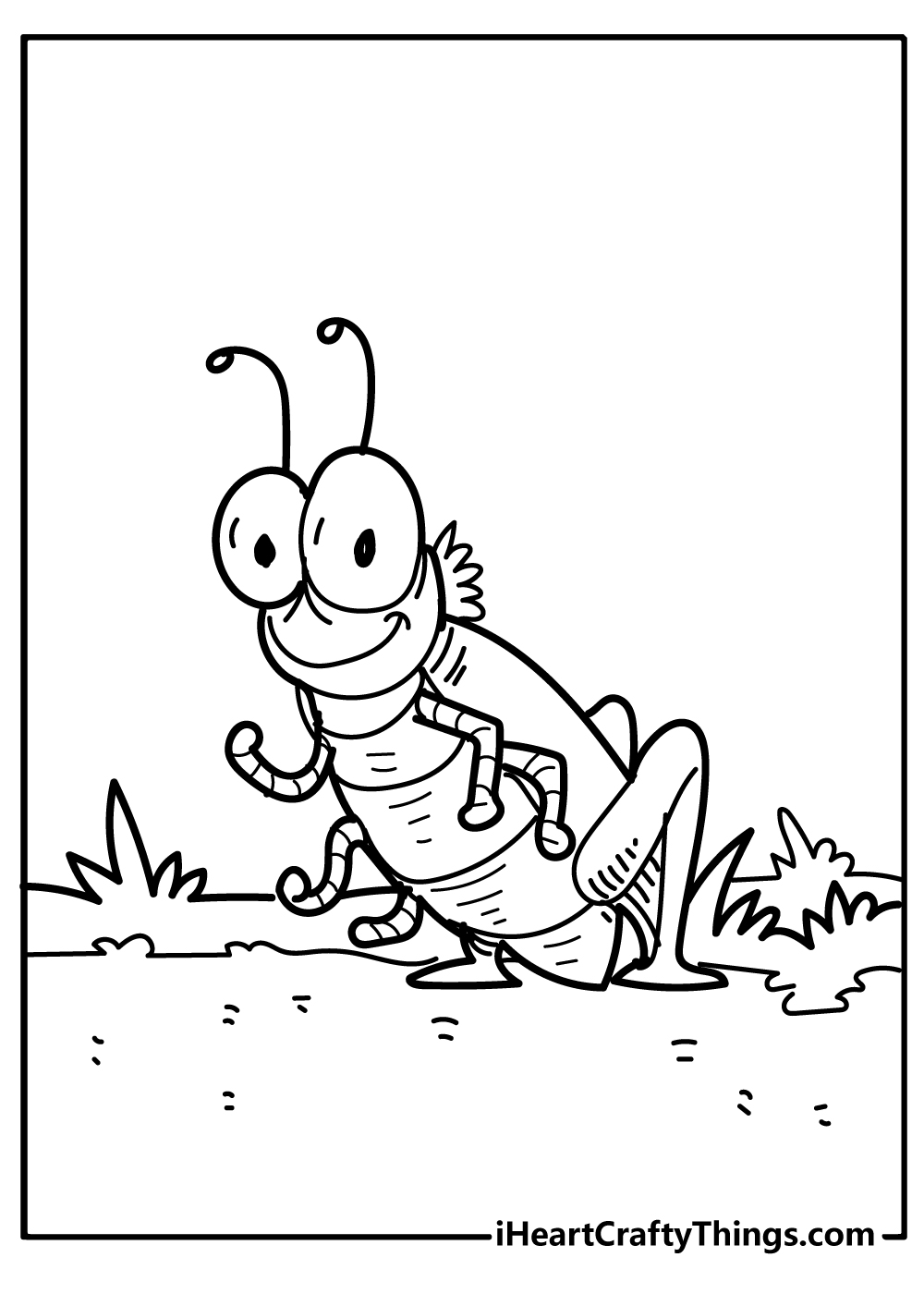 cricket insect coloring page