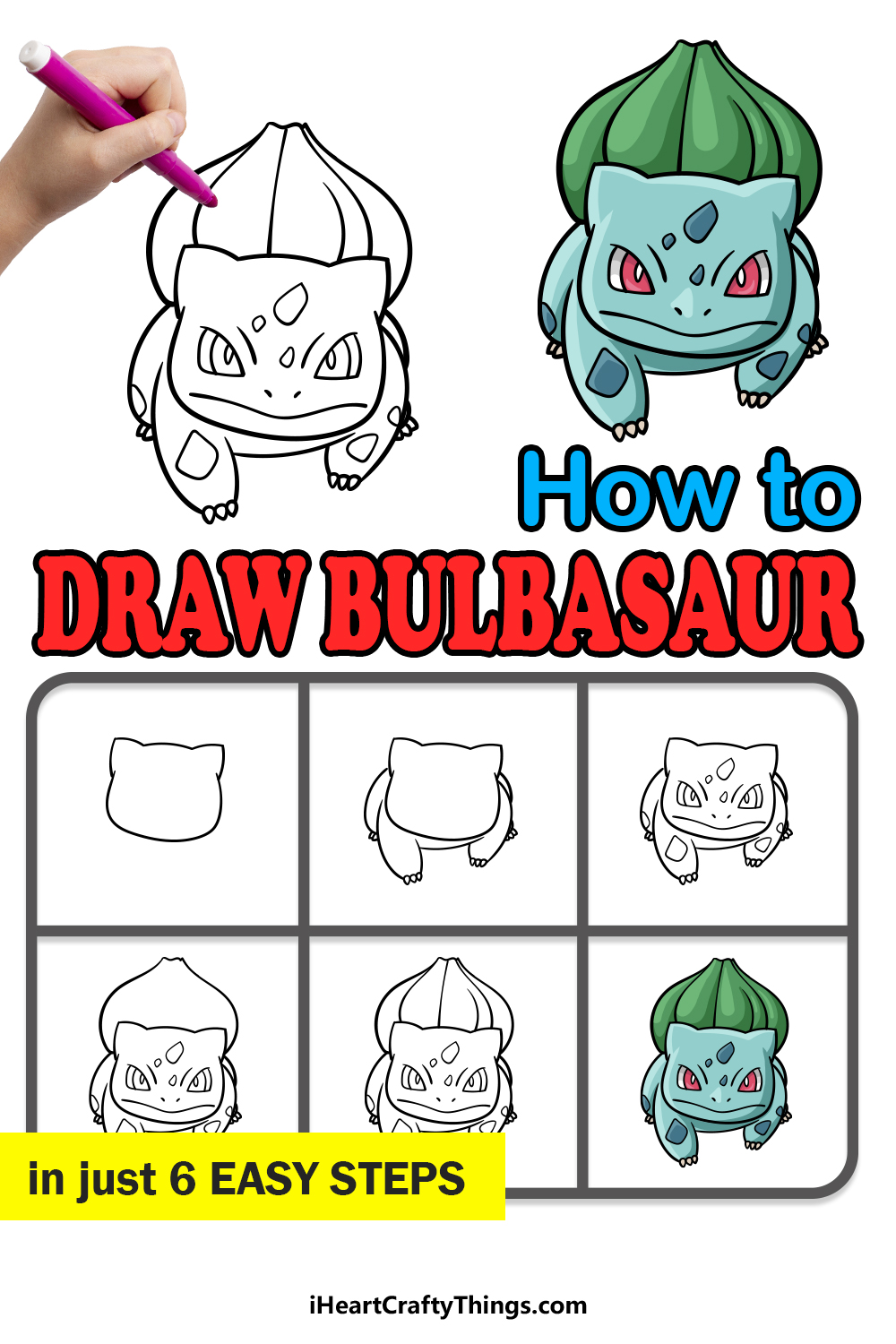 How to draw Bulbasaur from Pokemon