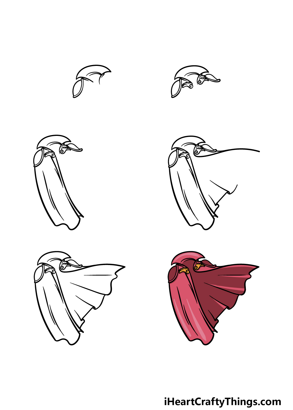 how to draw a Cape in 6 steps