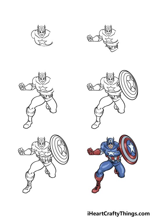 Captain America Drawing - How To Draw Captain America Step By Step