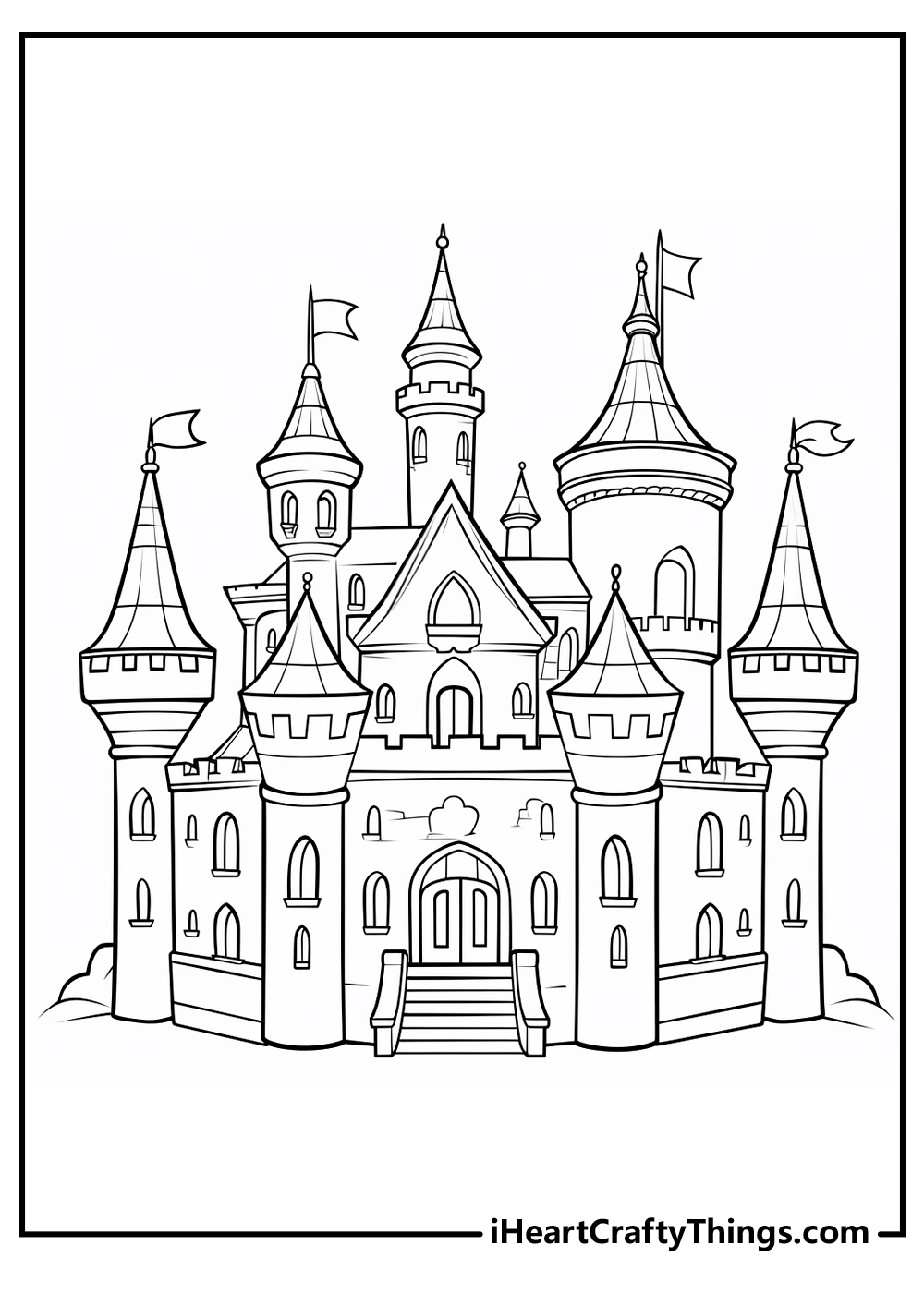 disneyland castle coloring page