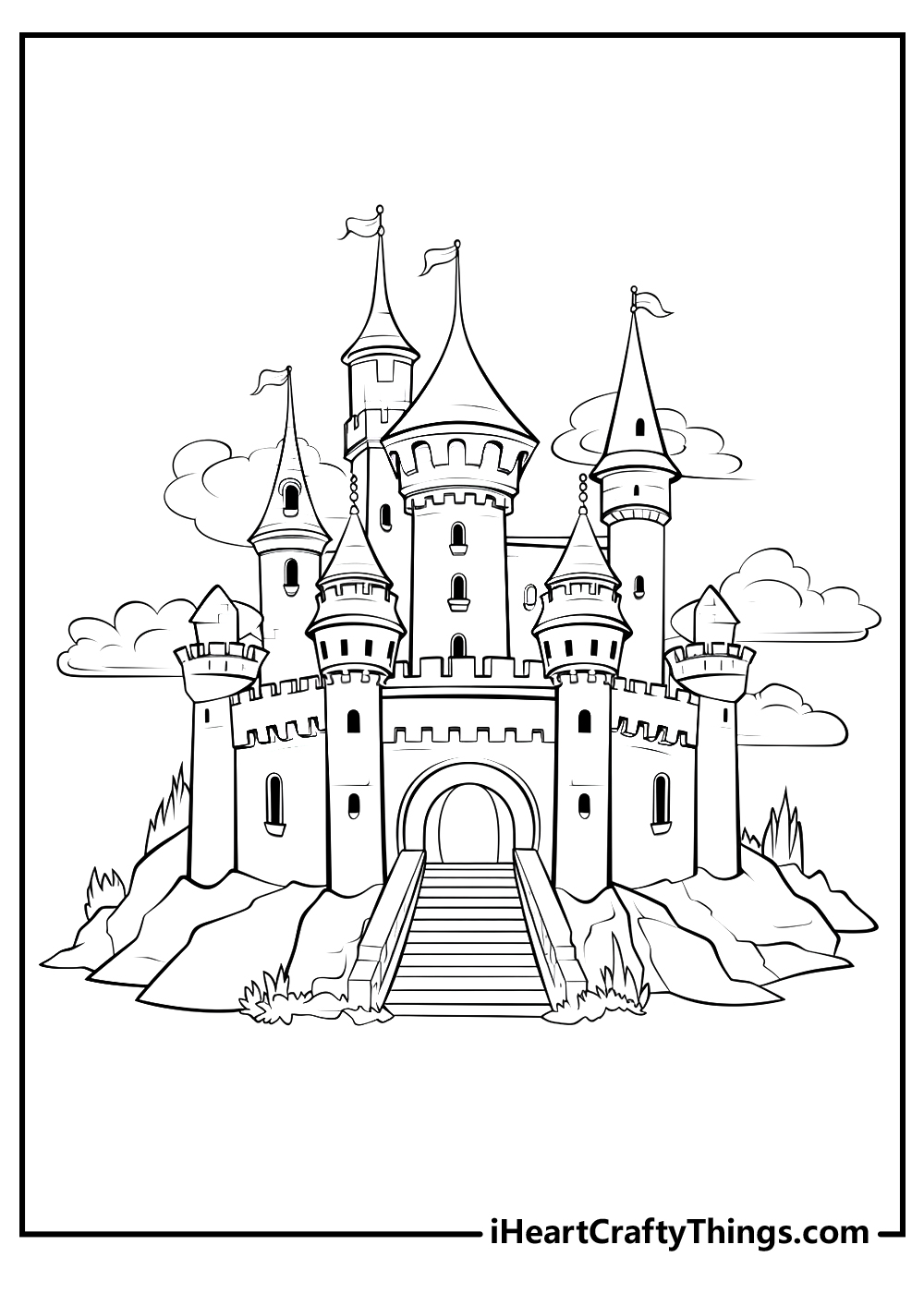 disneyland castle coloring page