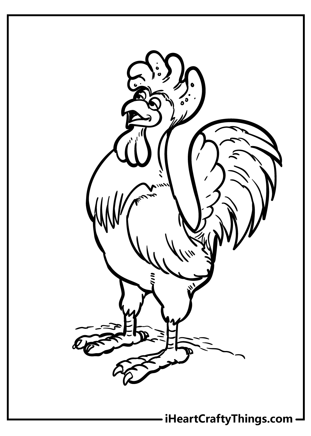 male Chicken Coloring book free printable